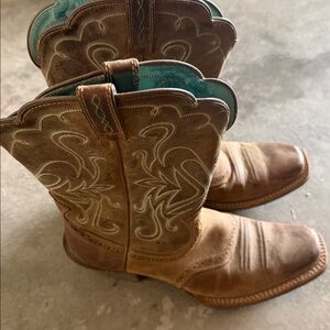 Ariat Teal and Brown Cowboy Boots